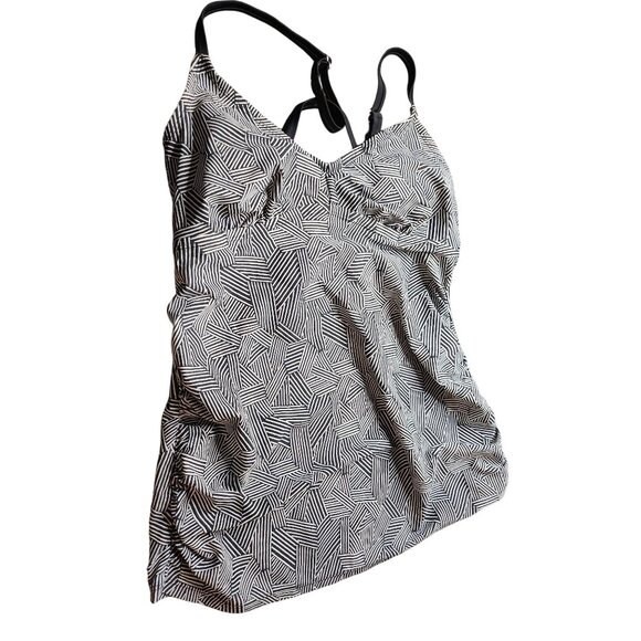 Ingrid‎ & Isabel Maternity Black & White Strappy Back Tankini Swim Top Small - Picture 1 of 7